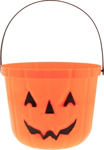 Halloween-emmer met lachende pompoen 18,5 × 15 cm