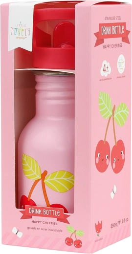 A Little Lovely Company roestvrijstalen enkelwandige drinkfles vrolijke kersjes