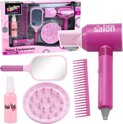 Kinderkappersset met föhn, spiegeltje en accessoires