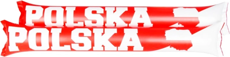 Opblaasbare fanstokken wit‑rood – 2 stuks