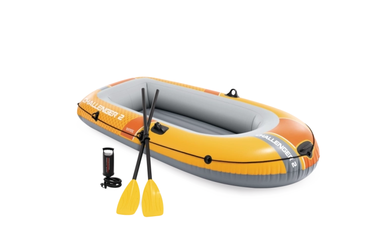 Opblaasbare boot voor 2 personen Intex Challenger 2 set met pomp en peddels