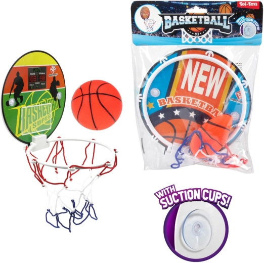 Mini-basketbalring met zuignappen en bal