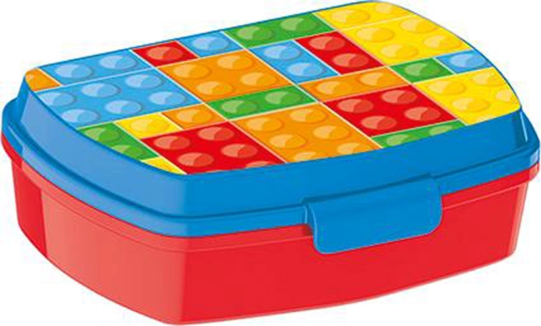 Plastic broodtrommel Blokjes 17,5 × 14,5 × 6,5 cm