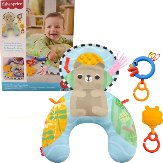 Fisher-Price zintuiglijk kussentje voor baby’s met ontdekspeelgoed