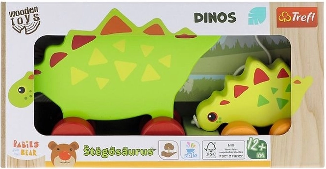 Trefl houten trek speelgoed dinosaurussen stegosaurus