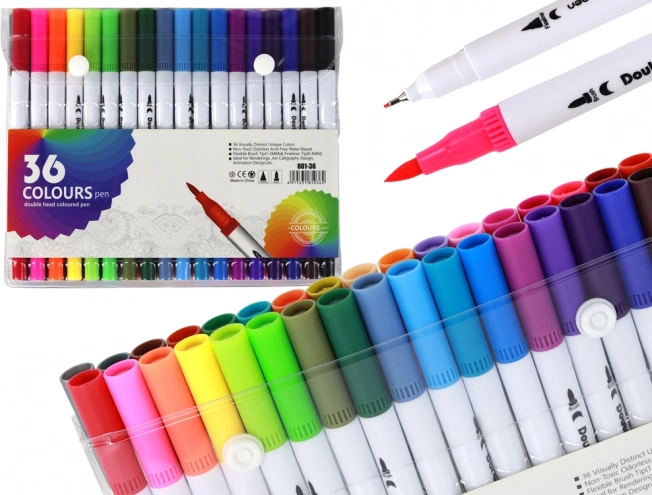 Set van dubbelzijdige stiften 36 stuks in organizer