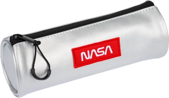 Zilveren etui voor pennen met NASA-logo