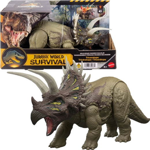 Mattel Jurassic World survival triceratops met verlichting en geluid