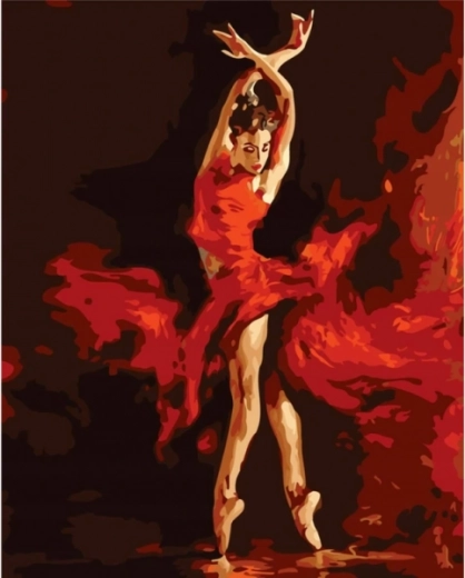 Diamantborduren (diamond painting) Vurige ballet 30 × 40 cm
