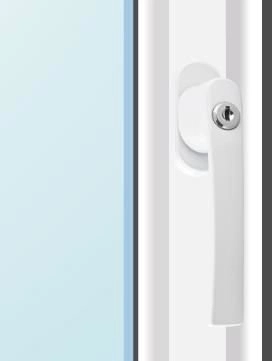 Raamkruk met sleutelslot – wit