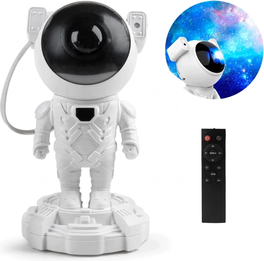 Draaibare astronautenkop voor precieze projectie