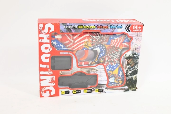 Veerpistool voor 6 mm gelkogels met accessoires