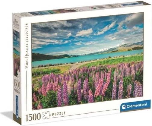 Clementoni-puzzel Lupinen bij het Tekapomeer, 1500 stukjes