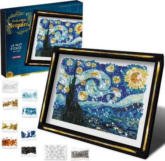 Paillettenafbeelding La nuit étoilée – Sterrennacht, creatieve set