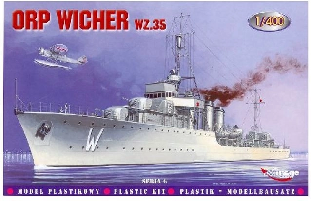 Mirage Hobby modelbouwkit torpedobootjager ORP Wicher 1:400