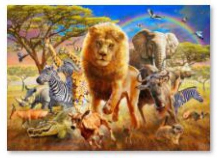 Diamantschilderen – dieren van Afrika 40 × 30 cm