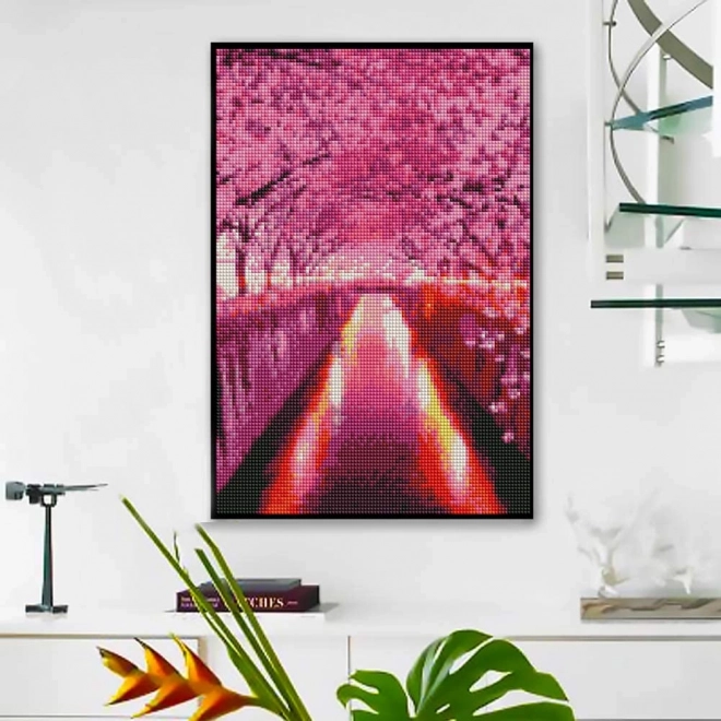 Diamantschilderen – kersenbloesemlaan 30 × 40 cm