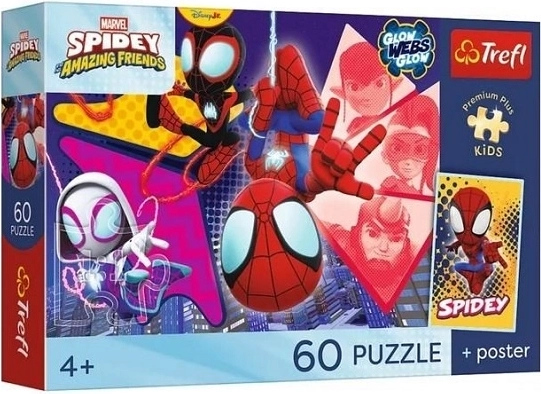 Puzzle Premium plus kids Spidey en vrienden – ongelooflijke avonturen 60 stukjes