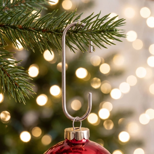 Minihaakjes voor kerstversieringen, zilverkleurig - 100 stuks