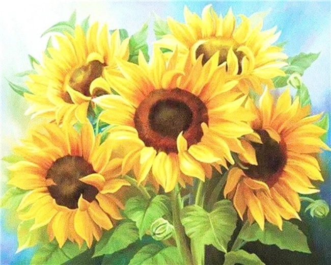 NORIMPEX Schilderen op nummer Boeket zonnebloemen 40 × 50 cm