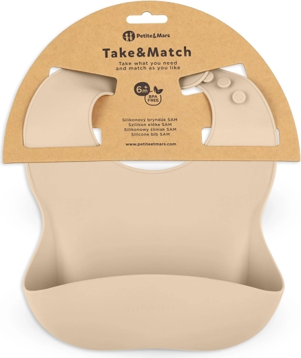 Petite&Mars siliconen slabbetje Take&Match desert sand