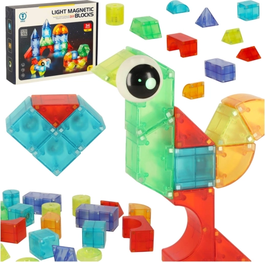 Magnetische bouwset met lichtgevende 3D-blokken 32 stuks