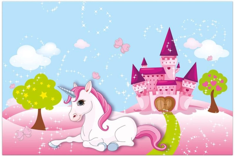 Kinder plastic tafelkleed met eenhoorn 120 × 180 cm