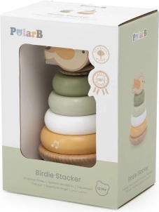 Viga Toys PolarB houten stapeltoren met vogeltje