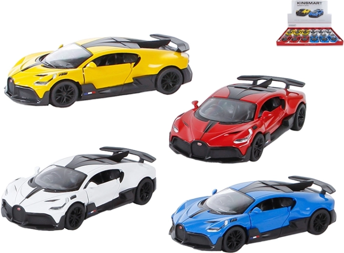 Metalen Bugatti Divo-autootje met terugtrekfunctie, 13 cm, Kinsmart