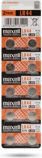 Alkalische knoopcelbatterij LR44W 1,5 V - 10 stuks