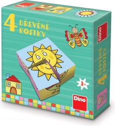 Dino houten blokken voor de allerkleinsten 4 stuks