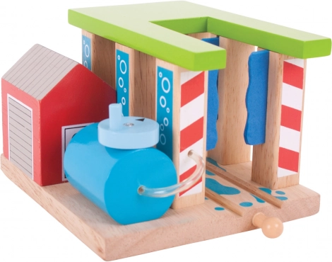 Bigjigs Rail houten treinwasstraat