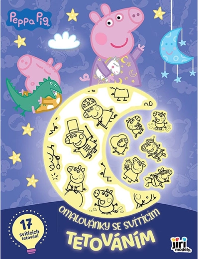 Kleurboek met glow-in-the-dark tatoeages Peppa Pig