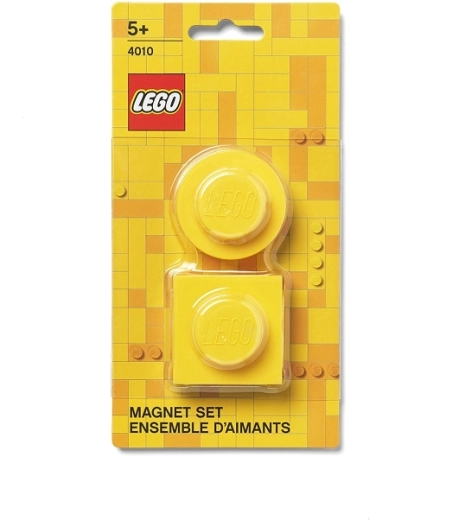 Magneten in de vorm van LEGO-steentjes, set van 2 stuks – geel
