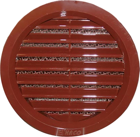 Ventilatierooster met gaas, diameter 100 mm, bruin