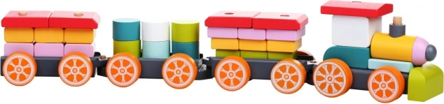 Treintje CUBIKA met drie wagons - houten puzzel, 35 onderdelen