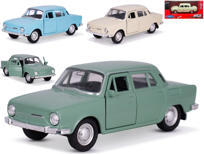 Metalen automodel Škoda 100 Welly 1:34–39 met terugtrekmotor