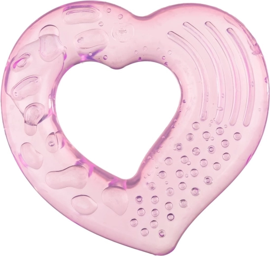Koelbijtring Akuku hartje roze