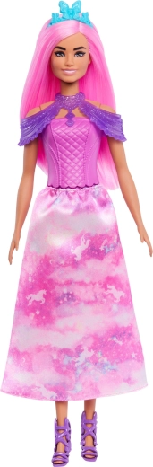 Barbiepop met roze haar
