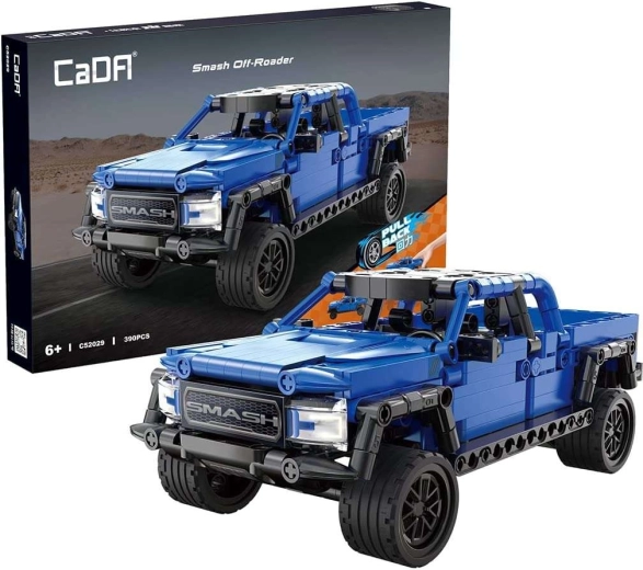 CaDA blauwe terreinwagen Smash Off-Roader pull-back