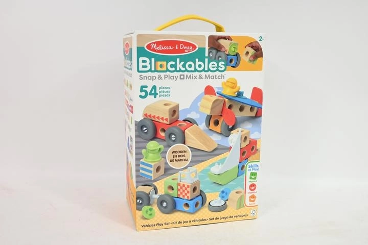 Melissa & Doug Blockables houten bouwblokken voertuigen
