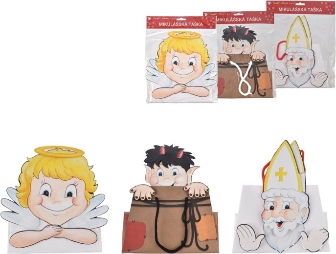 Cadeautas met Sinterklaasthema 22 × 10 × 22 cm (3 motieven)