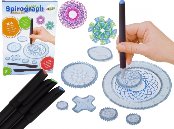 Educatieve spirograaf met stiften en sjablonen