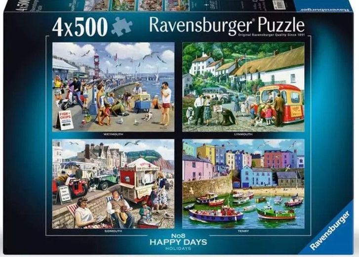 Ravensburger puzzel Happy Days: Vakantie 4×500 stukjes