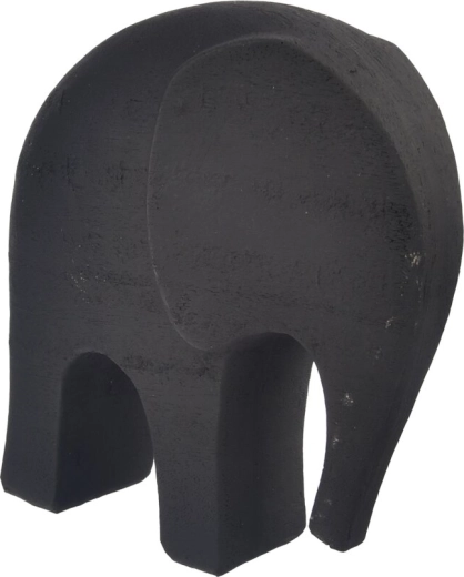 Decoratief olifantenbeeldje van polyresin, zwart 20 cm