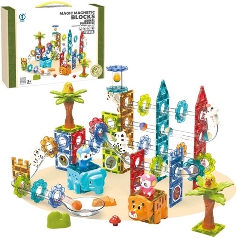 Magnetische bouwset met baan, 151 onderdelen