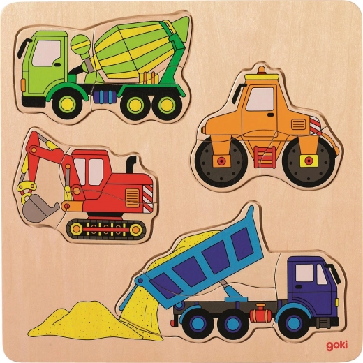 Houten Inlegpuzzel Bouwmachines