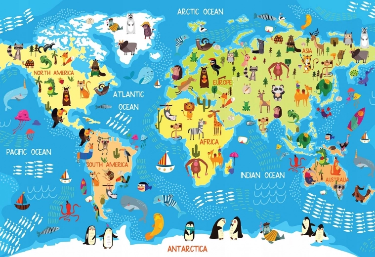 Interdruk puzzel Wereldkaart met 250 stukjes