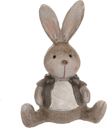 Keramische decoratie haas beige 14 cm