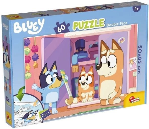Dubbelzijdige puzzel plus 60 stukjes Bluey